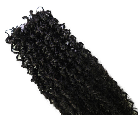 LUXLUXE Knotless Micro Yanky Curly Pre Looped Crochet Human Hair Extensions - Natural Black 14" 40g 16" 45g & 18" 50g Pre Separated 40 Strands Feather Protective Style
