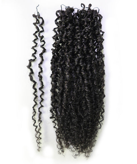 LUXLUXE Knotless Micro Yanky Curly Pre Looped Crochet Human Hair Extensions - Natural Black 14" 40g 16" 45g & 18" 50g Pre Separated 40 Strands Feather Protective Style