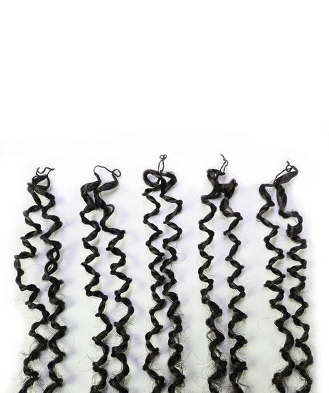LUXLUXE Knotless Micro Yanky Curly Pre Looped Crochet Human Hair Extensions - Natural Black 14" 40g 16" 45g & 18" 50g Pre Separated 40 Strands Feather Protective Style