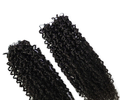 LUXLUXE Knotless Micro Yanky Curly Pre Looped Crochet Human Hair Extensions - Natural Black 14" 40g 16" 45g & 18" 50g Pre Separated 40 Strands Feather Protective Style