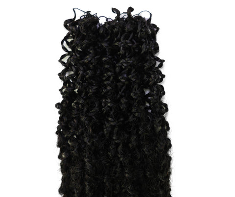 LUXLUXE Knotless Micro Yanky Curly Pre Looped Crochet Human Hair Extensions - Natural Black 14" 40g 16" 45g & 18" 50g Pre Separated 40 Strands Feather Protective Style