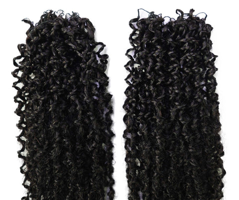 LUXLUXE Knotless Micro Yanky Curly Pre Looped Crochet Human Hair Extensions - Natural Black 14" 40g 16" 45g & 18" 50g Pre Separated 40 Strands Feather Protective Style
