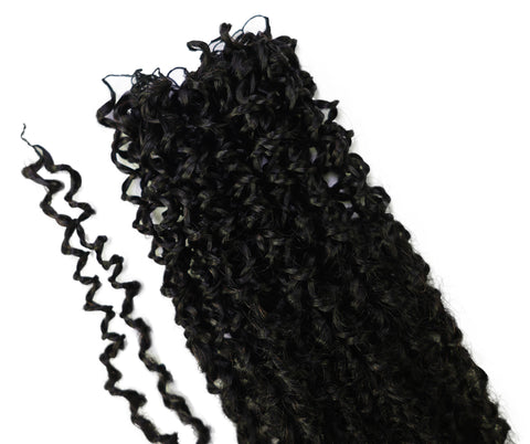 LUXLUXE Knotless Micro Yanky Curly Pre Looped Crochet Human Hair Extensions - Natural Black 14" 40g 16" 45g & 18" 50g Pre Separated 40 Strands Feather Protective Style