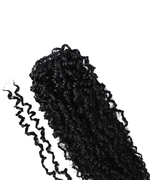 LUXLUXE Knotless Micro Yanky Curly Pre Looped Crochet Human Hair Extensions - Natural Black 14" 40g 16" 45g & 18" 50g Pre Separated 40 Strands Feather Protective Style