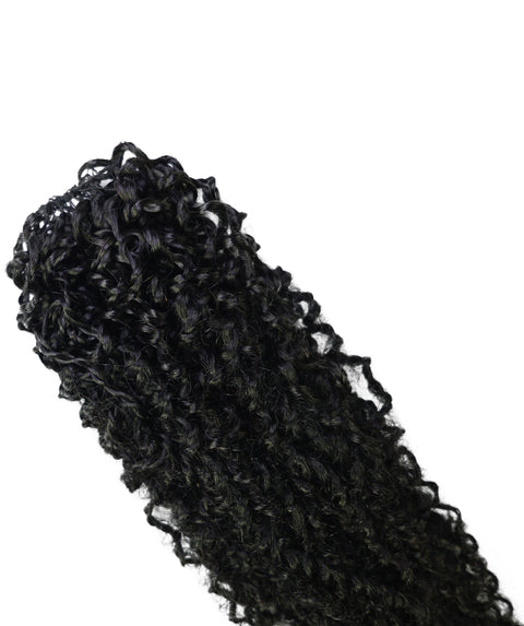 LUXLUXE Knotless Micro Yanky Curly Pre Looped Crochet Human Hair Extensions - Natural Black 14" 40g 16" 45g & 18" 50g Pre Separated 40 Strands Feather Protective Style
