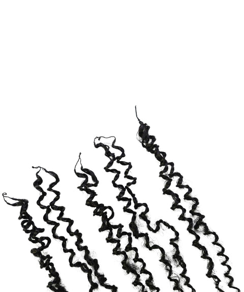LUXLUXE Knotless Micro Yanky Curly Pre Looped Crochet Human Hair Extensions - Natural Black 14" 40g 16" 45g & 18" 50g Pre Separated 40 Strands Feather Protective Style