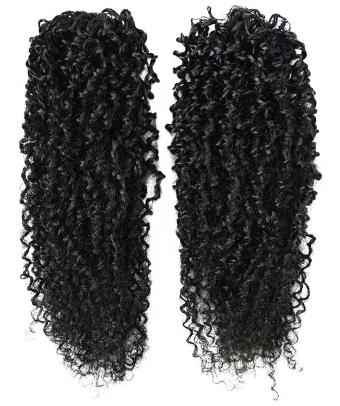 LUXLUXE Knotless Micro Yanky Curly Pre Looped Crochet Human Hair Extensions - Natural Black 14" 40g 16" 45g & 18" 50g Pre Separated 40 Strands Feather Protective Style