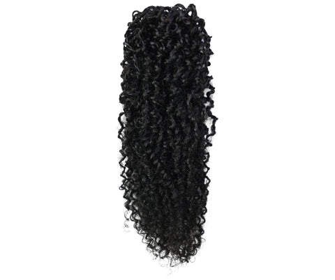 LUXLUXE Knotless Micro Yanky Curly Pre Looped Crochet Human Hair Extensions - Natural Black 14" 40g 16" 45g & 18" 50g Pre Separated 40 Strands Feather Protective Style