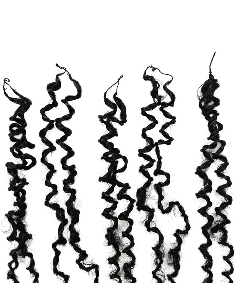 LUXLUXE Knotless Micro Yanky Curly Pre Looped Crochet Human Hair Extensions - Natural Black 14" 40g 16" 45g & 18" 50g Pre Separated 40 Strands Feather Protective Style