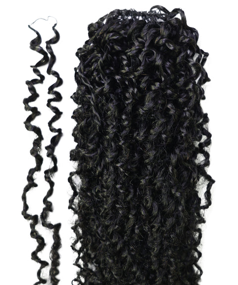 LUXLUXE Knotless Micro Yanky Curly Pre Looped Crochet Human Hair Extensions - Natural Black 14" 40g 16" 45g & 18" 50g Pre Separated 40 Strands Feather Protective Style