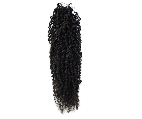 LUXLUXE Knotless Micro Yanky Curly Pre Looped Crochet Human Hair Extensions - Natural Black 14" 40g 16" 45g & 18" 50g Pre Separated 40 Strands Feather Protective Style