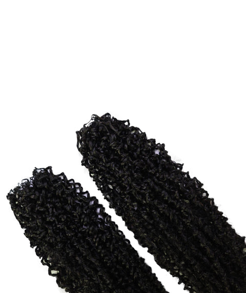 LUXLUXE Knotless Micro Yanky Curly Pre Looped Crochet Human Hair Extensions - Natural Black 14" 40g 16" 45g & 18" 50g Pre Separated 40 Strands Feather Protective Style