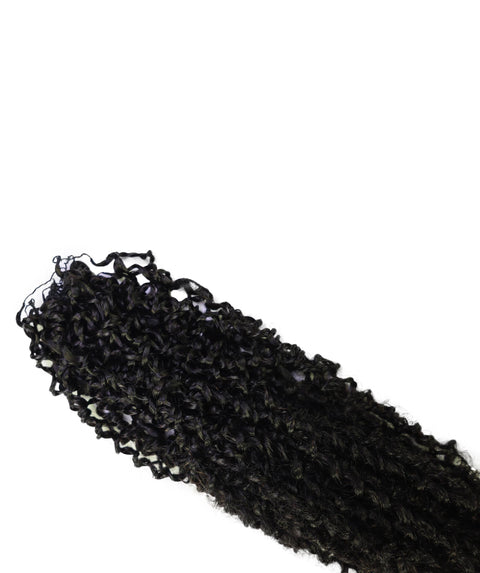 LUXLUXE Knotless Micro Yanky Curly Pre Looped Crochet Human Hair Extensions - Natural Black 14" 40g 16" 45g & 18" 50g Pre Separated 40 Strands Feather Protective Style