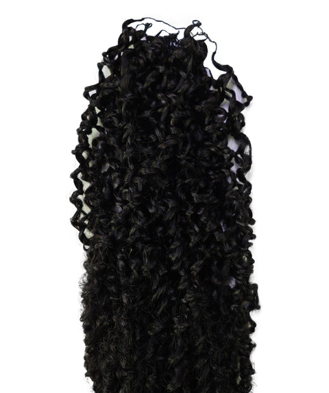 LUXLUXE Knotless Micro Yanky Curly Pre Looped Crochet Human Hair Extensions - Natural Black 14" 40g 16" 45g & 18" 50g Pre Separated 40 Strands Feather Protective Style