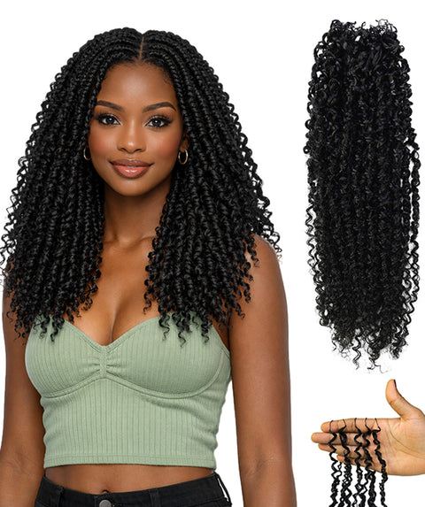 LUXLUXE Knotless Micro Yanky Curly Pre Looped Crochet Human Hair Extensions - Natural Black 14" 40g 16" 45g & 18" 50g Pre Separated 40 Strands Feather Protective Style