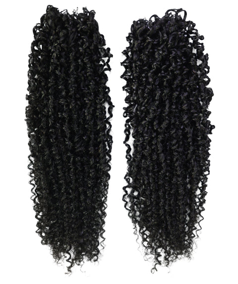 LUXLUXE Knotless Micro Yanky Curly Pre Looped Crochet Human Hair Extensions - Natural Black 14" 40g 16" 45g & 18" 50g Pre Separated 40 Strands Feather Protective Style