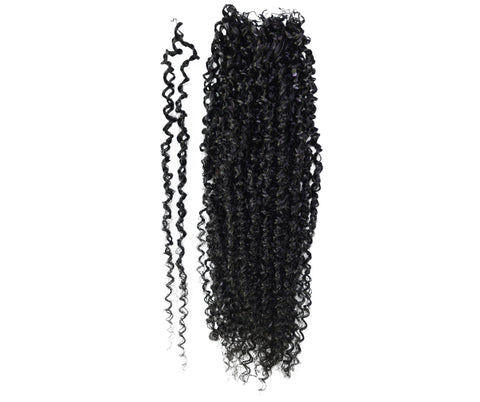 LUXLUXE Knotless Micro Yanky Curly Pre Looped Crochet Human Hair Extensions - Natural Black 14" 40g 16" 45g & 18" 50g Pre Separated 40 Strands Feather Protective Style