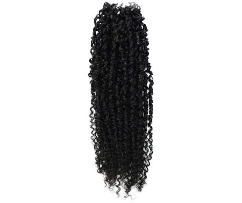 LUXLUXE Knotless Micro Yanky Curly Pre Looped Crochet Human Hair Extensions - Natural Black 14" 40g 16" 45g & 18" 50g Pre Separated 40 Strands Feather Protective Style