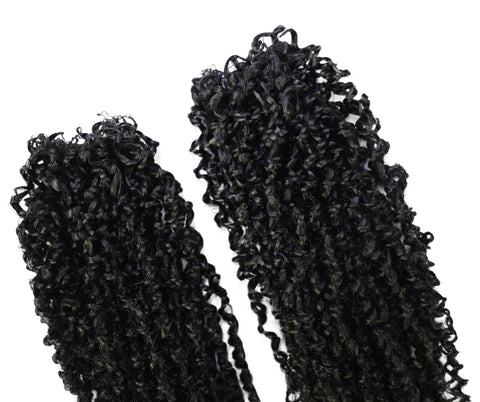 LUXLUXE Knotless Micro Yanky Curly Pre Looped Crochet Human Hair Extensions - Natural Black 14" 40g 16" 45g & 18" 50g Pre Separated 40 Strands Feather Protective Style