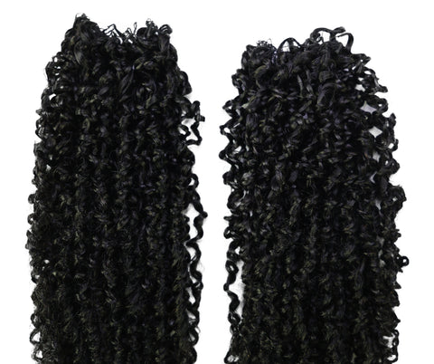 LUXLUXE Knotless Micro Yanky Curly Pre Looped Crochet Human Hair Extensions - Natural Black 14" 40g 16" 45g & 18" 50g Pre Separated 40 Strands Feather Protective Style