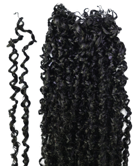 LUXLUXE Knotless Micro Yanky Curly Pre Looped Crochet Human Hair Extensions - Natural Black 14" 40g 16" 45g & 18" 50g Pre Separated 40 Strands Feather Protective Style