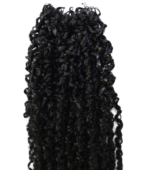 LUXLUXE Knotless Micro Yanky Curly Pre Looped Crochet Human Hair Extensions - Natural Black 14" 40g 16" 45g & 18" 50g Pre Separated 40 Strands Feather Protective Style