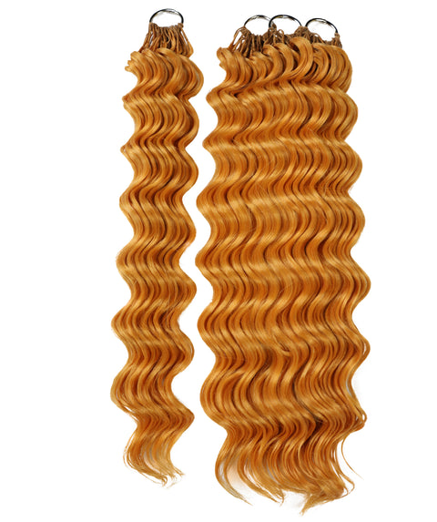 LUXLUXE Deep Wave Synthetic Crochet Hair Extensions – Available in 14"  78g 18" 100g & 22" 120g Pre Separated 100 Strands Feather Hairpiece