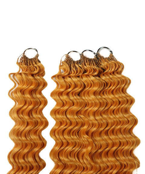 LUXLUXE Deep Wave Synthetic Crochet Hair Extensions – Available in 14"  78g 18" 100g & 22" 120g Pre Separated 100 Strands Feather Hairpiece