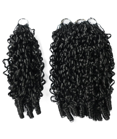 LUXLUXE Burmese Synthetic Crochet Hair Extensions – 14" 78g, 18" 100g, 22" 120g Pre Separated 100 Strands Feather Hairpiece for Soft Curly Protective Styles