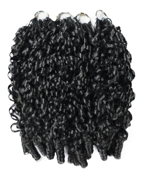 LUXLUXE Burmese Synthetic Crochet Hair Extensions – 14" 78g, 18" 100g, 22" 120g Pre Separated 100 Strands Feather Hairpiece for Soft Curly Protective Styles