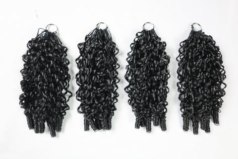 LUXLUXE Burmese Synthetic Crochet Hair Extensions – 14" 78g, 18" 100g, 22" 120g Pre Separated 100 Strands Feather Hairpiece for Soft Curly Protective Styles