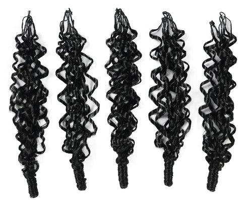 LUXLUXE Burmese Synthetic Crochet Hair Extensions – 14" 78g, 18" 100g, 22" 120g Pre Separated 100 Strands Feather Hairpiece for Soft Curly Protective Styles