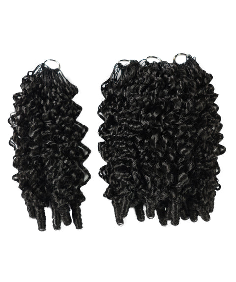 LUXLUXE Burmese Synthetic Crochet Hair Extensions – 14" 78g, 18" 100g, 22" 120g Pre Separated 100 Strands Feather Hairpiece for Soft Curly Protective Styles