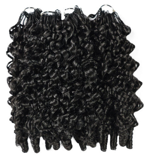 LUXLUXE Burmese Synthetic Crochet Hair Extensions – 14" 78g, 18" 100g, 22" 120g Pre Separated 100 Strands Feather Hairpiece for Soft Curly Protective Styles