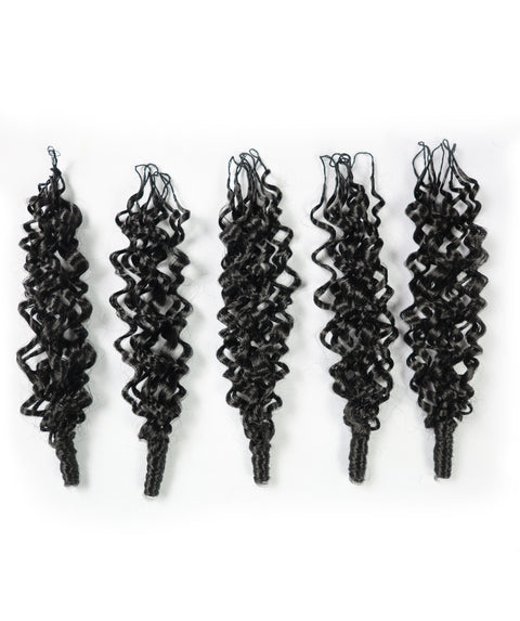 LUXLUXE Burmese Synthetic Crochet Hair Extensions – 14" 78g, 18" 100g, 22" 120g Pre Separated 100 Strands Feather Hairpiece for Soft Curly Protective Styles