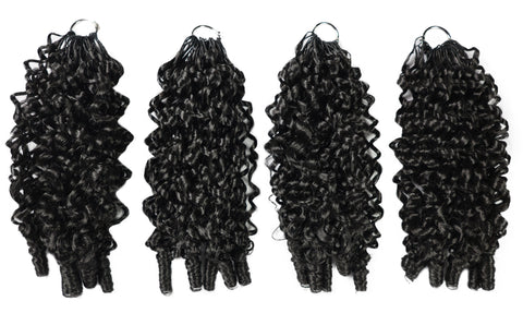 LUXLUXE Burmese Synthetic Crochet Hair Extensions – 14" 78g, 18" 100g, 22" 120g Pre Separated 100 Strands Feather Hairpiece for Soft Curly Protective Styles