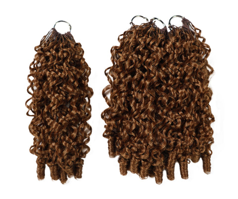 LUXLUXE Burmese Synthetic Crochet Hair Extensions – 14" 78g, 18" 100g, 22" 120g Pre Separated 100 Strands Feather Hairpiece for Soft Curly Protective Styles