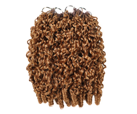 LUXLUXE Burmese Synthetic Crochet Hair Extensions – 14" 78g, 18" 100g, 22" 120g Pre Separated 100 Strands Feather Hairpiece for Soft Curly Protective Styles
