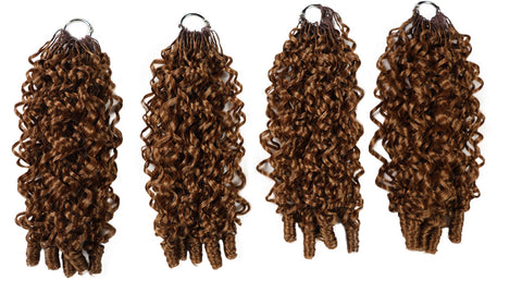 LUXLUXE Burmese Synthetic Crochet Hair Extensions – 14" 78g, 18" 100g, 22" 120g Pre Separated 100 Strands Feather Hairpiece for Soft Curly Protective Styles