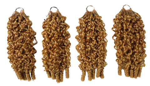LUXLUXE Burmese Synthetic Crochet Hair Extensions – 14" 78g, 18" 100g, 22" 120g Pre Separated 100 Strands Feather Hairpiece for Soft Curly Protective Styles