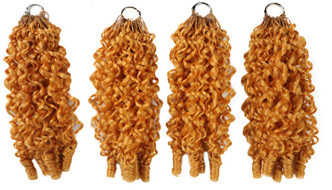 LUXLUXE Burmese Synthetic Crochet Hair Extensions – 14" 78g, 18" 100g, 22" 120g Pre Separated 100 Strands Feather Hairpiece for Soft Curly Protective Styles