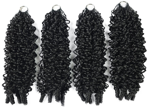 LUXLUXE Burmese Synthetic Crochet Hair Extensions – 14" 78g, 18" 100g, 22" 120g Pre Separated 100 Strands Feather Hairpiece for Soft Curly Protective Styles
