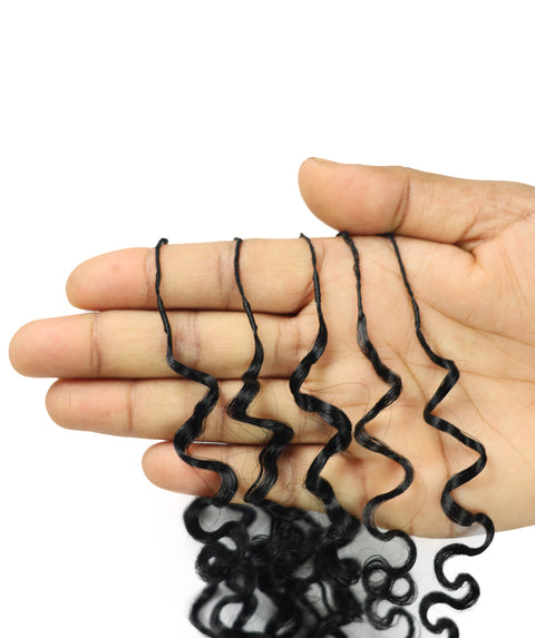 LUXLUXE Burmese Synthetic Crochet Hair Extensions – 14" 78g, 18" 100g, 22" 120g Pre Separated 100 Strands Feather Hairpiece for Soft Curly Protective Styles
