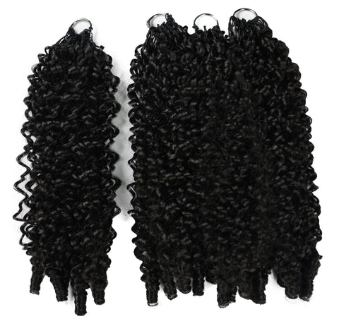 LUXLUXE Burmese Synthetic Crochet Hair Extensions – 14" 78g, 18" 100g, 22" 120g Pre Separated 100 Strands Feather Hairpiece for Soft Curly Protective Styles