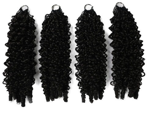 LUXLUXE Burmese Synthetic Crochet Hair Extensions – 14" 78g, 18" 100g, 22" 120g Pre Separated 100 Strands Feather Hairpiece for Soft Curly Protective Styles