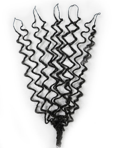 LUXLUXE Burmese Synthetic Crochet Hair Extensions – 14" 78g, 18" 100g, 22" 120g Pre Separated 100 Strands Feather Hairpiece for Soft Curly Protective Styles