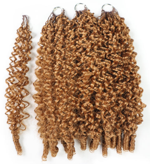 LUXLUXE Burmese Synthetic Crochet Hair Extensions – 14" 78g, 18" 100g, 22" 120g Pre Separated 100 Strands Feather Hairpiece for Soft Curly Protective Styles