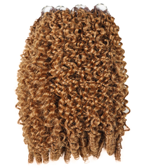 LUXLUXE Burmese Synthetic Crochet Hair Extensions – 14" 78g, 18" 100g, 22" 120g Pre Separated 100 Strands Feather Hairpiece for Soft Curly Protective Styles