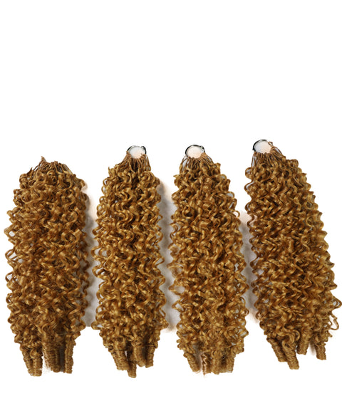 LUXLUXE Burmese Synthetic Crochet Hair Extensions – 14" 78g, 18" 100g, 22" 120g Pre Separated 100 Strands Feather Hairpiece for Soft Curly Protective Styles