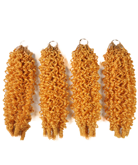 LUXLUXE Burmese Synthetic Crochet Hair Extensions – 14" 78g, 18" 100g, 22" 120g Pre Separated 100 Strands Feather Hairpiece for Soft Curly Protective Styles